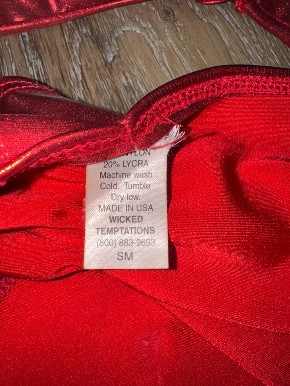 Metallic Red String Bikini Set - Picture 3 of 4